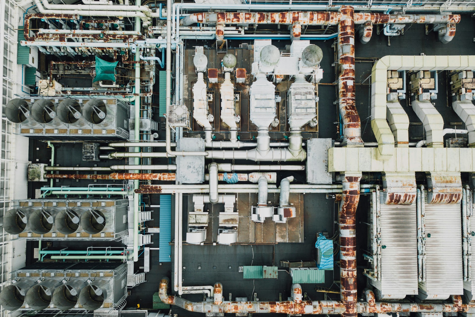 Aerial view of an industrial manufacturing facility