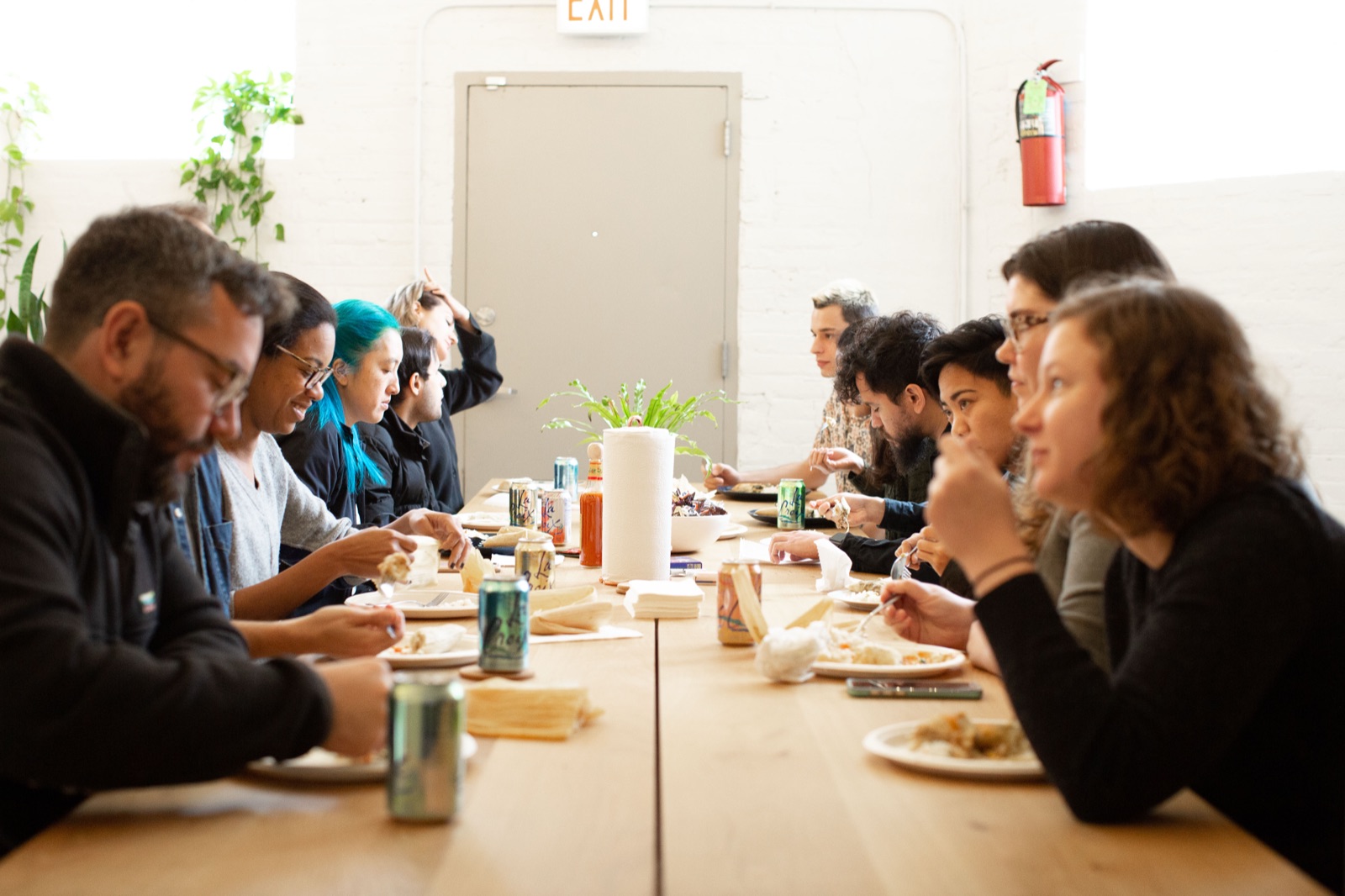 The Tandem team sharing a meal together